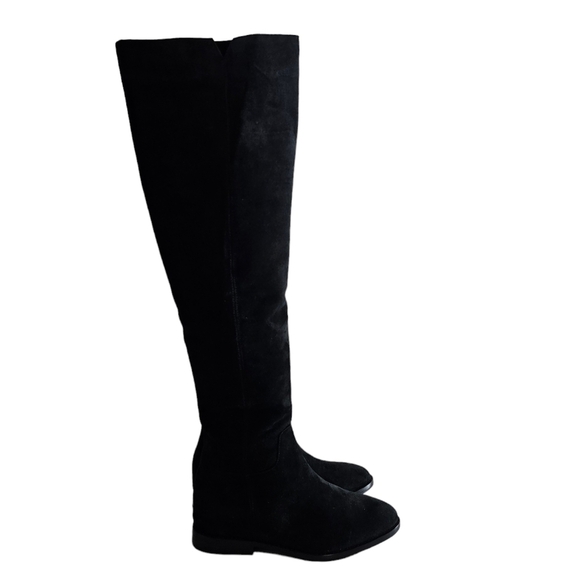 ASH Suede Jess Tall Black Over The Knee Boots 5.5 New With Box - Picture 1 of 5